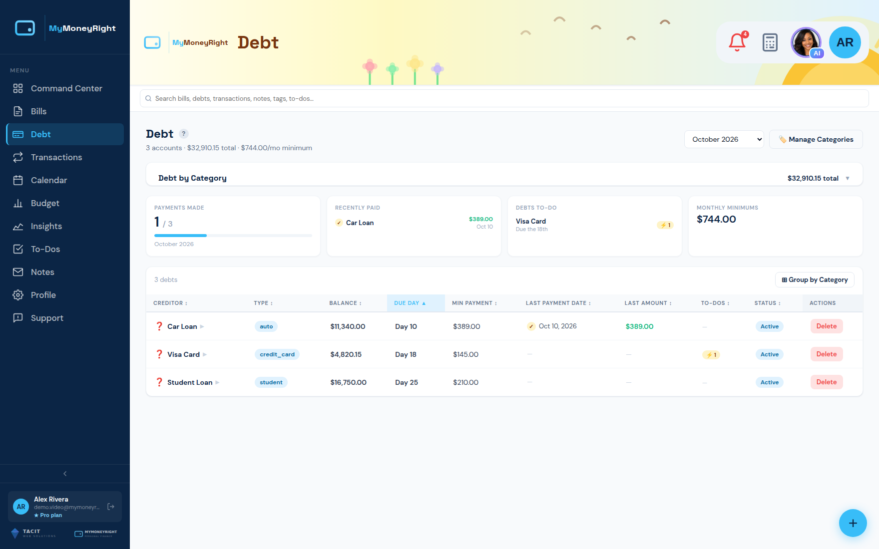 Debt tracker